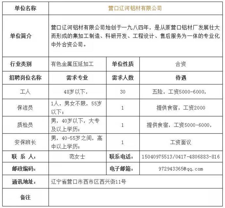 招聘营口最新招工信息，掌握就业新机遇